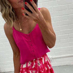 Pink Button Up Cami